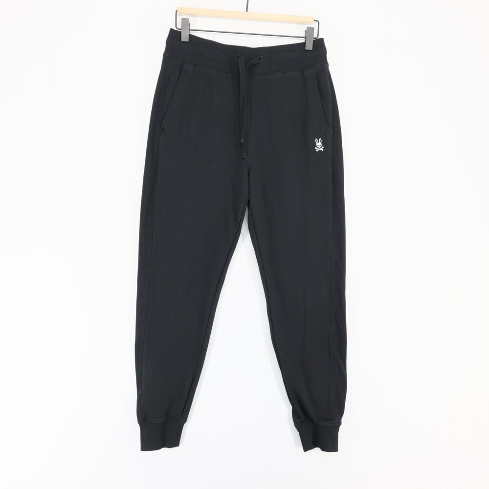 Psycho Bunny Levy Sweatpants Mens XS Black Drawstring Fleece Joggers Pocket Logo